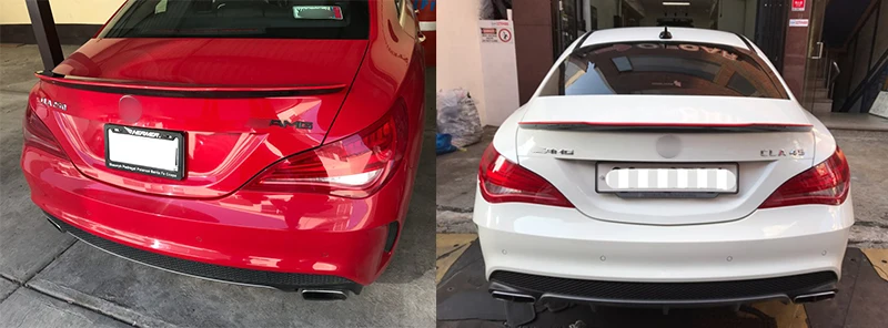 Для Mercedes CLA AMG C117 задний спойлер крыло с красной линией FD стиль 2013 W117 спойлер багажника из углеродного волокна