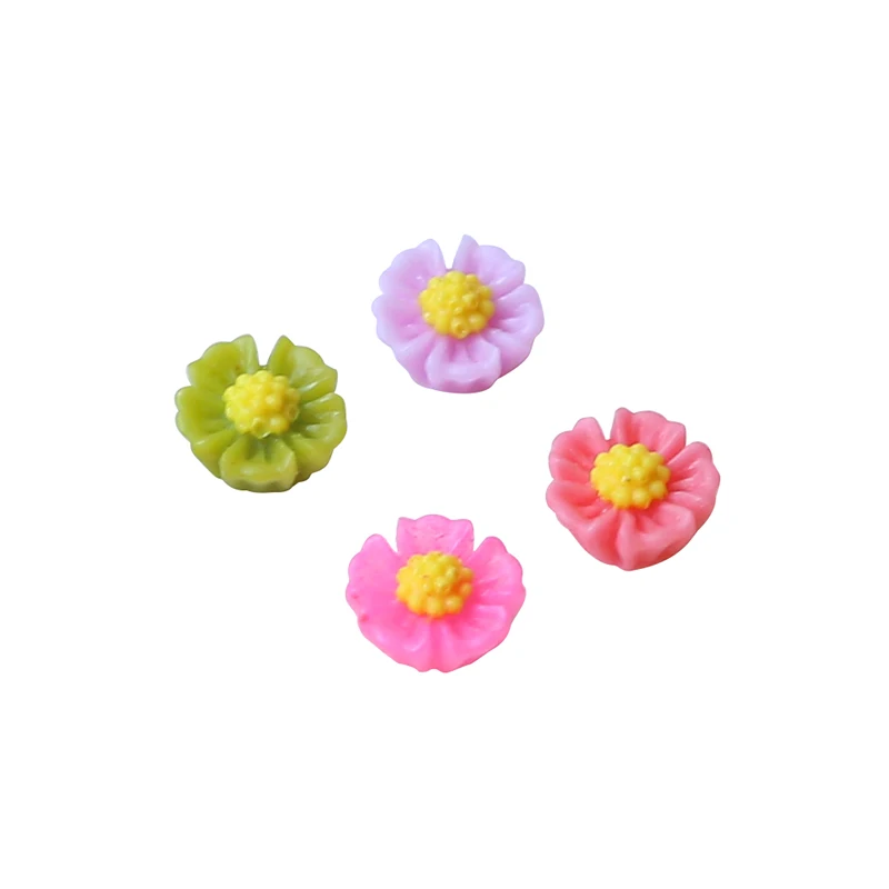 

Mini five petal flower ins wind cute resin patch DIY jewelry hair jewelry loose bead accessories material 40pcs