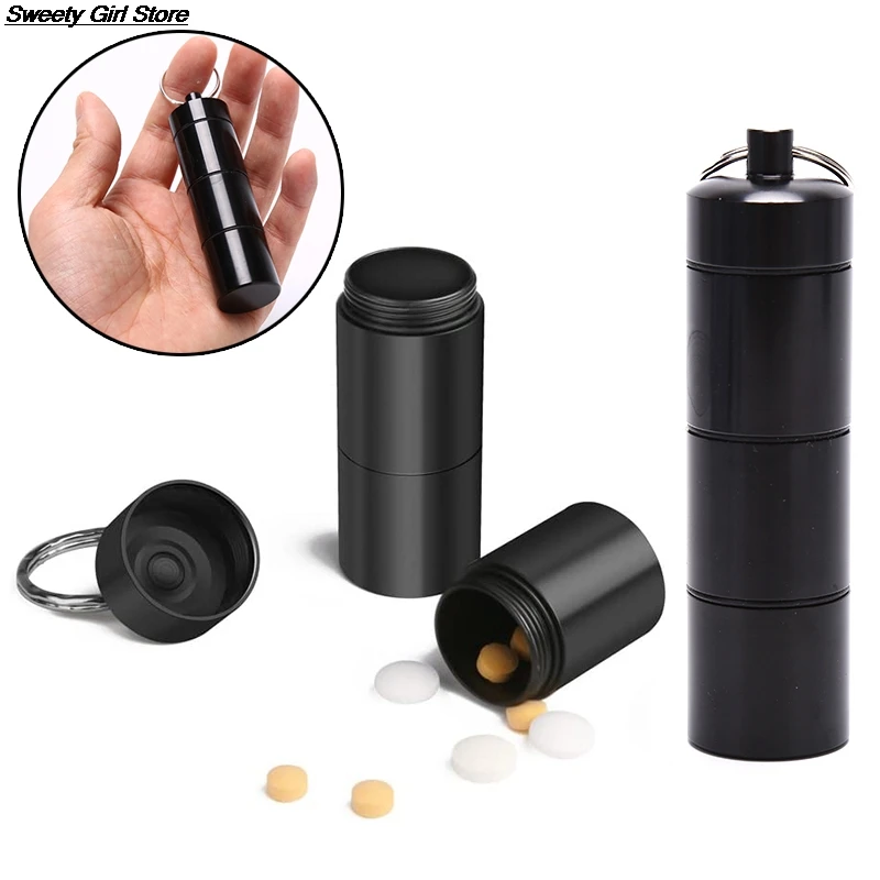 

Уличный портативный водонепроницаемый контейнер для лекарств на открытом воздухе алюминиевый чехол брелок металлическая Водонепроницаем...