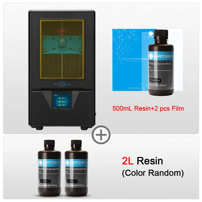 Black photons add 2L ANYCUBIC Фотон S 3d принтер смолы Sla 3d принтера Diy Kit 2K Экран UV светильник Настольный UV принтер impressora 3d impressora 3D - Цвет: Black photons add 2L