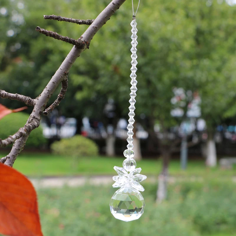 1 шт. подвесная Хрустальная подвеска с прозрачным шариком призмы Радужная