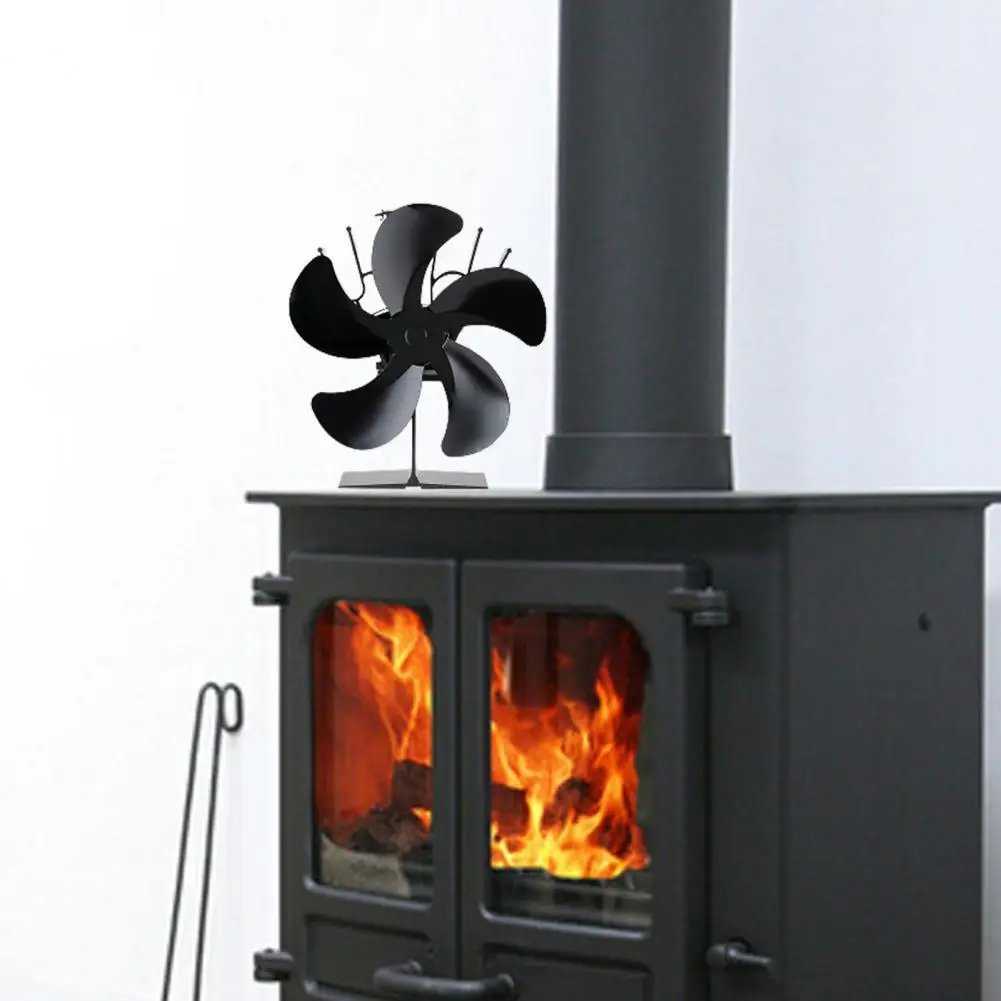 

Fireplace Fan Stove High Hardness Rust-proof Metal Upgrade Designed 5 Blades Circulating Warm Air Fireplace Fan for Home