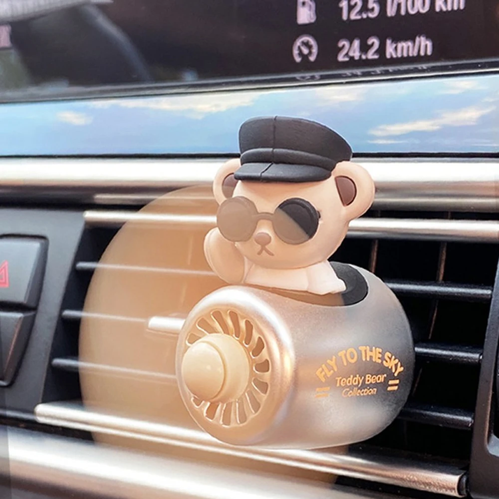 

Car Air Freshener Pilot Bear Rotating Fragrance Auto Accessories Propeller Air Fresheners Car-styling Interior Perfume Diffuse