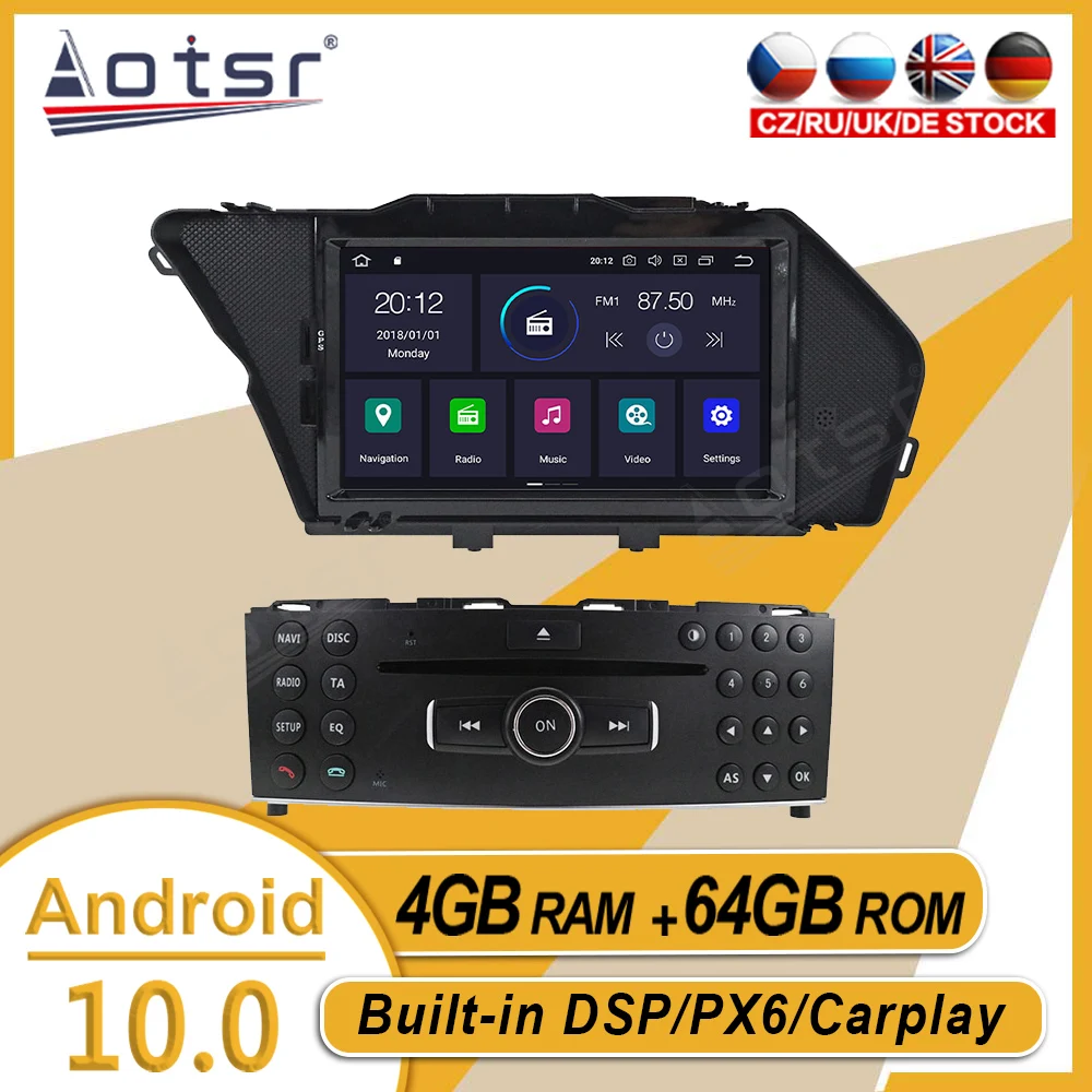 

4+64GB For Mercedes Benz GLK X204 GLK300 GLK350 Car Stereo Multimedia Player Android GPS Navi Audio Radio Carplay PX6 Head Unit