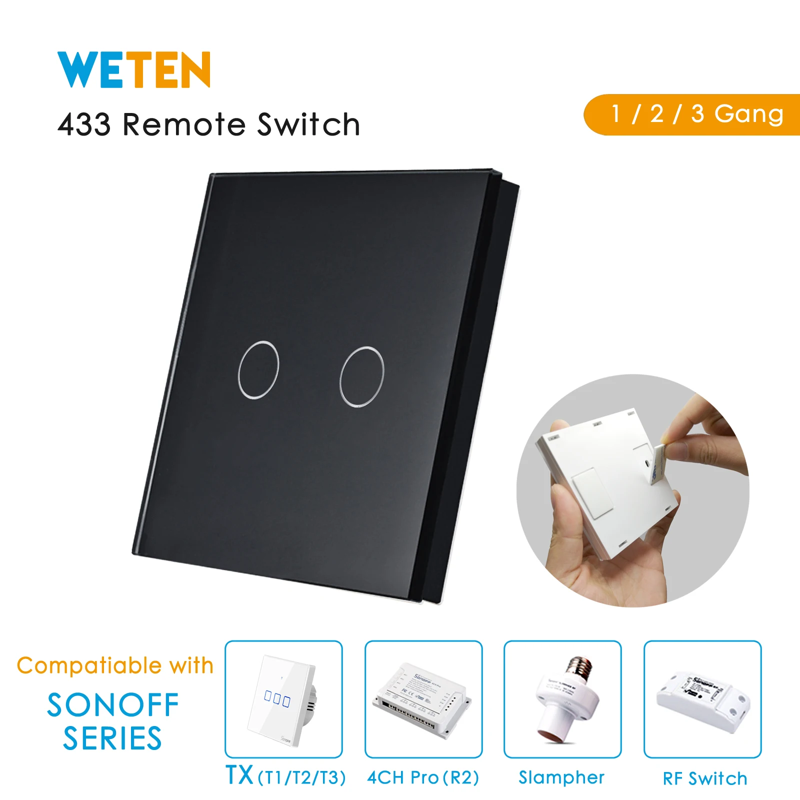 

433Mhz RF Remote Control Switch for Sonoff TX T1 T2 T3 EU UK US / 4CH Pro R2 / Slampher / Sonoff RF 433 Remote Control Switch