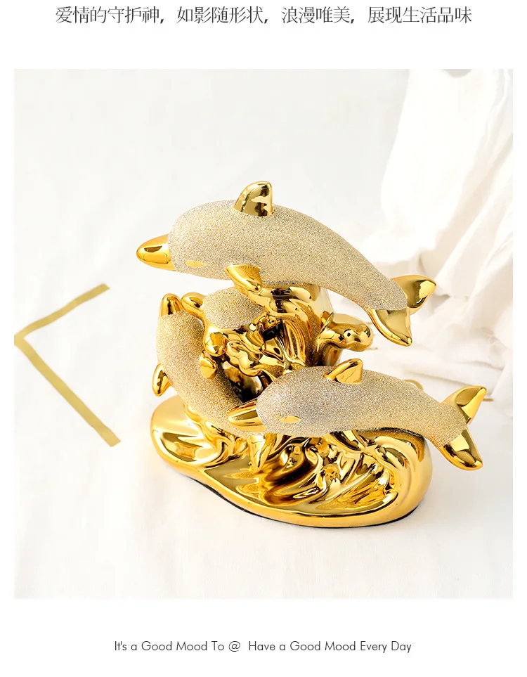 

Modern Minimalist Dolphin Ornaments Ceramic Crafts Wine Cabinet TV Cabinet Home Decoration Gift Furnishings