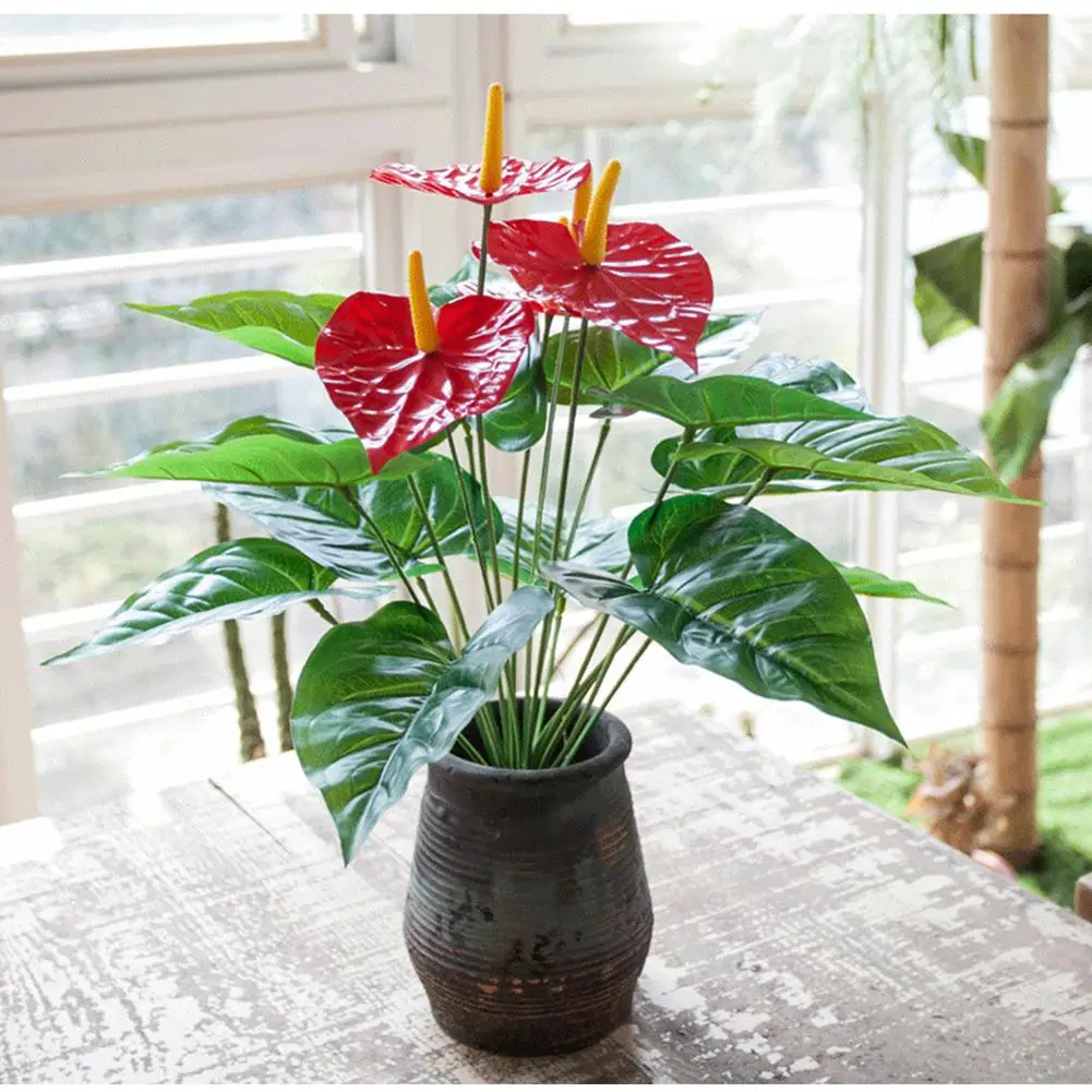 Искусственные цветы антуриум бонсай украшения DIY балконные цветочные горшки для