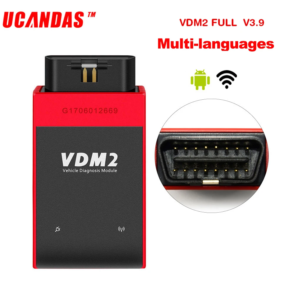 UCANDAS VDM2 V3.9 wifi полная система OBDII сканер кода для Android VDMII OBD2 автомобильный