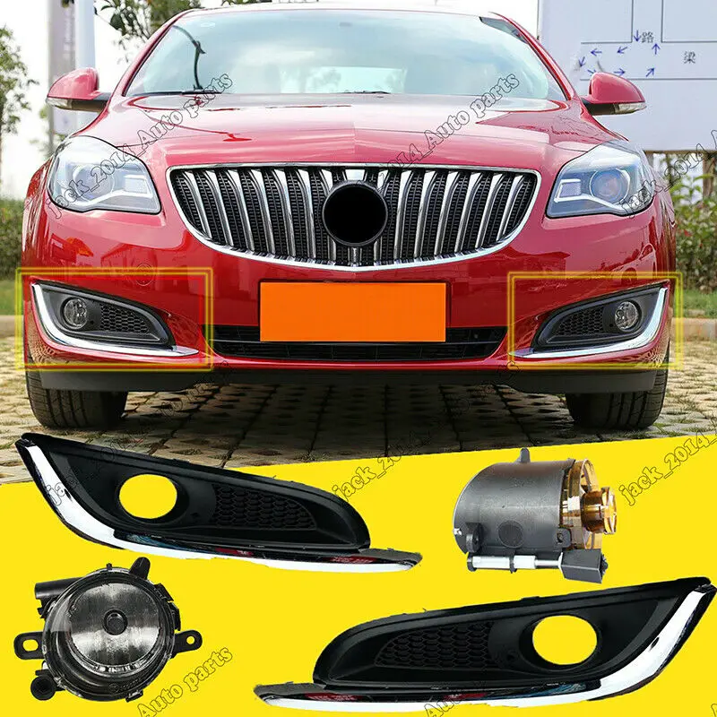 ABS хромированные Противотуманные фары рамка лампы + Foglamp Замена для Buick Regal 2014