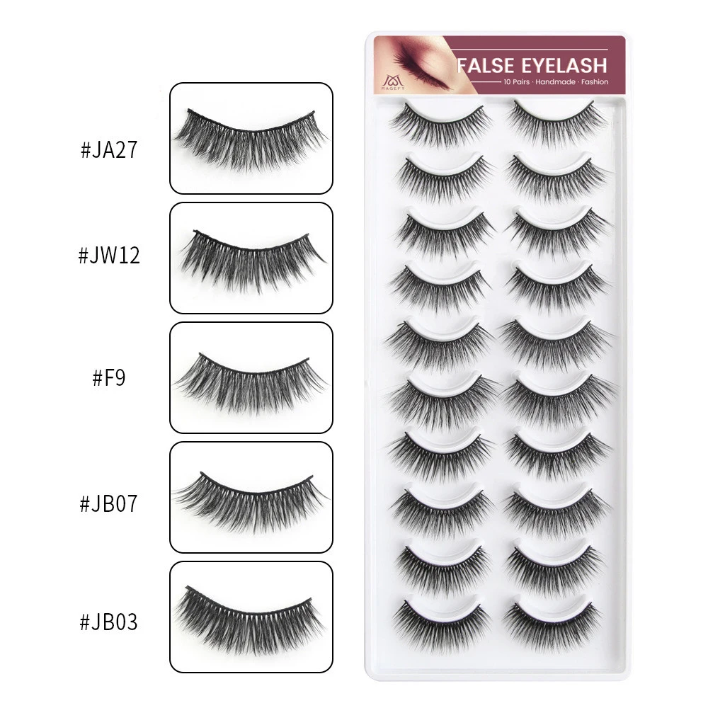 Новинка 2019 года 10 пар 100% натуральные норковые ресницы 3D накладные 3d мягкие для