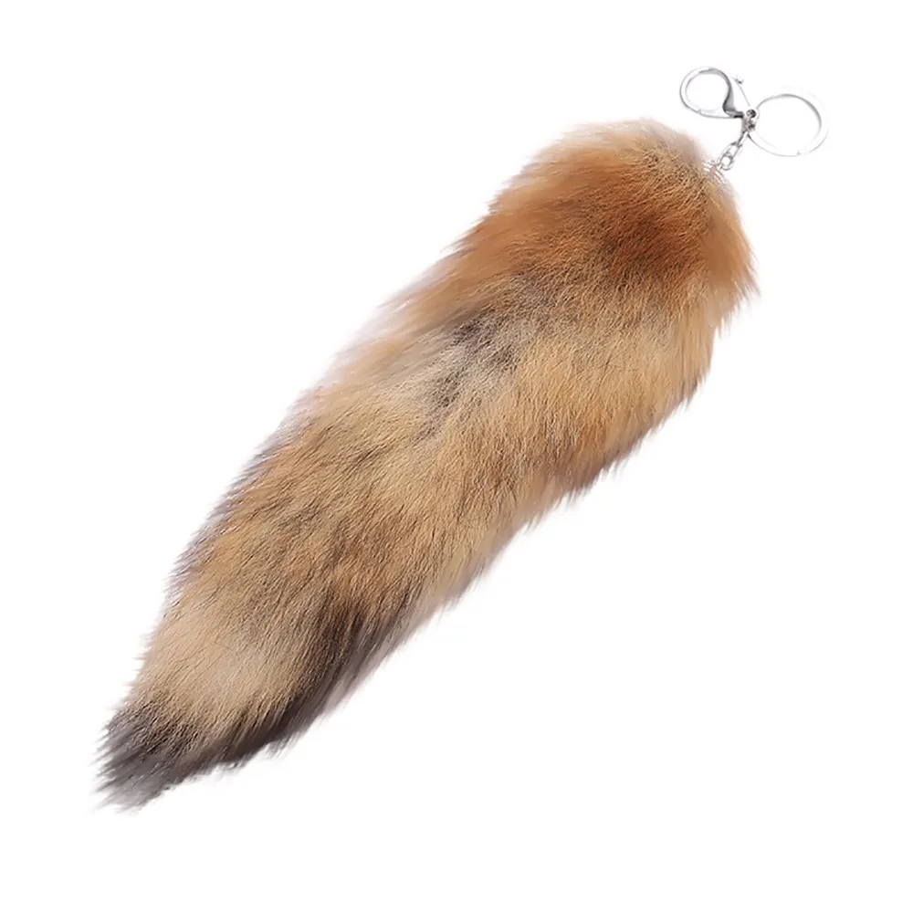 

Key Chains Faux Rabbit Fur Cute Fox Tail Keychain Pendant Women Key Ring Holder Pompoms Key Chains Trinket Creative Keychain