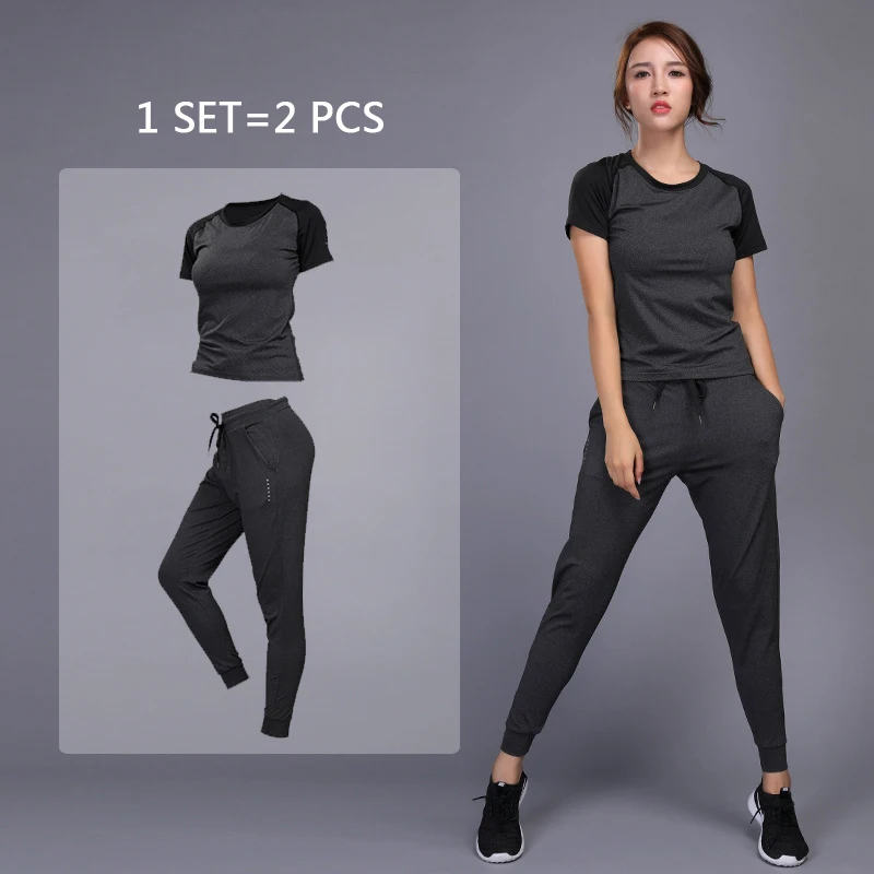 Фото - New Women's Sportswear For Yoga Sets Jogging Clothes Gym Workout Fitness Training Sports T-Shirts Running Pants Leggings Suit wnnideo new running gym workout clothes