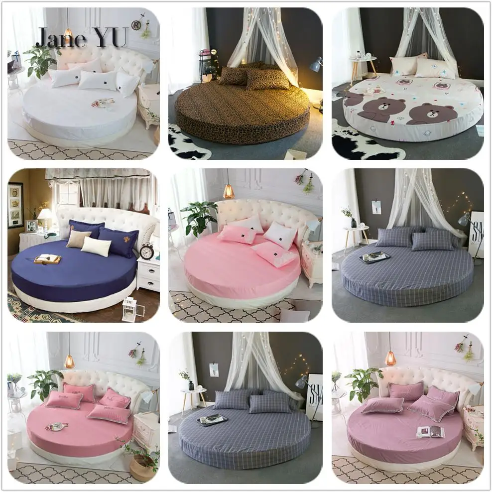 Круглая постельная шляпа JaneYU высокого качества для отеля круглая простыня