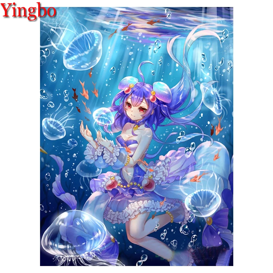 

Картина из мультфильмов девочка из Медузы 5d Сделай Сам искусство из страз японское аниме Полный квадратный круглый бриллиант настраиваемое настенное искусство домашний декор