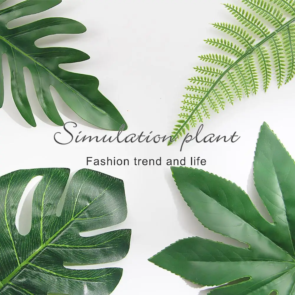 

1Pcs Artificial Plants Tropical Monstera Palm Leaves Simulation Leaf For Hawaiian Theme Party Decor Home Garden Fake Leaves