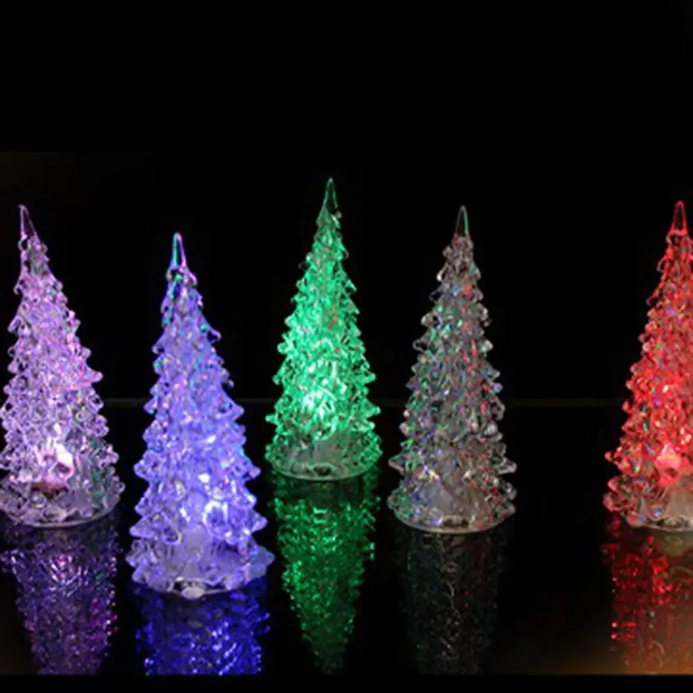 

Acrylic Christmas Tree Nightlight Decoration Colorful Lights Crystal Christmas Light Led Home Decoration Christmas Gift