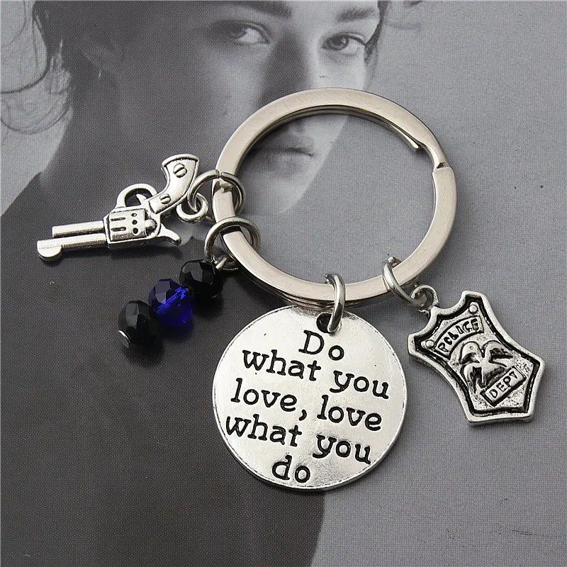 1 шт. полицейский значок и пистолет брелки брелок для отца унисекс подарочные