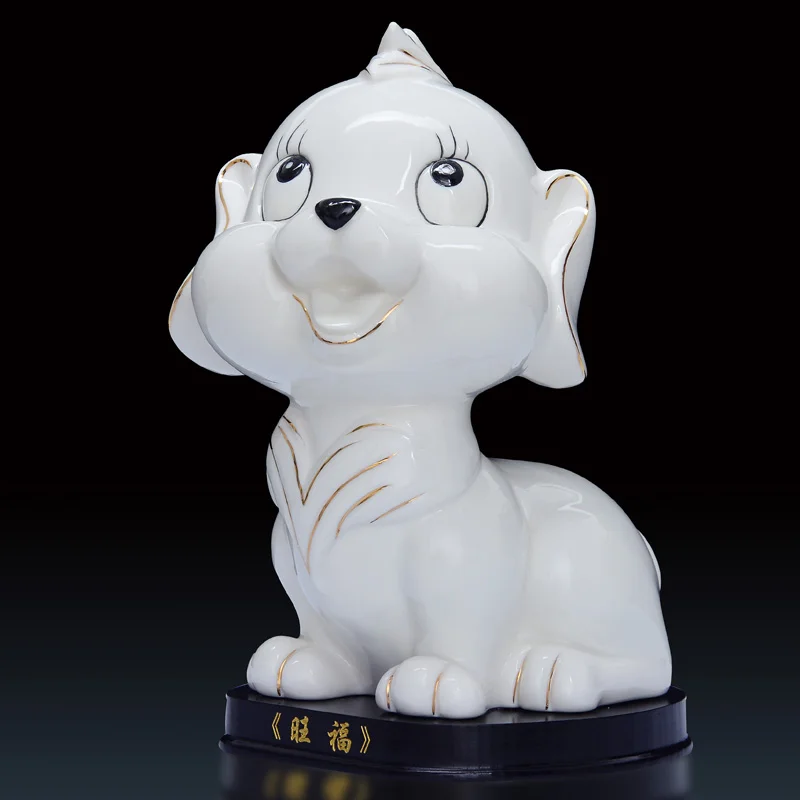 

Creative Dog Ornaments Decoration Ceramic Simple White Figurine Living Room Accessories Decoracao Para Casa Home Decor AC50HC