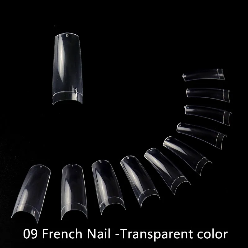 09-Transparent 100 шт./кор. накладные ногти Типсы полного покрытия овальной стилет 3D накладные ногти натуральный прозрачный белый накладные ногти - Цвет: 09-Transparent