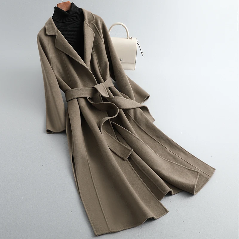 

Зимние пальто и куртки, женские осенние шерстяные пальто 100%, Женская двусторонняя шерстяная куртка, женская одежда в Корейском стиле, пальт...