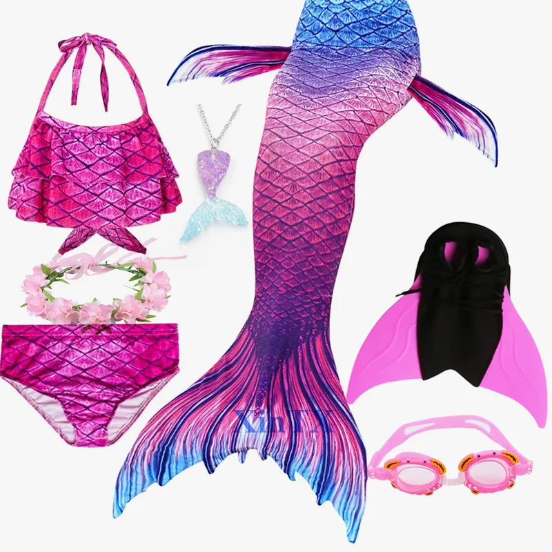 Модный Купальник русалки С флиппером Моноласты бикини купальный костюм платье