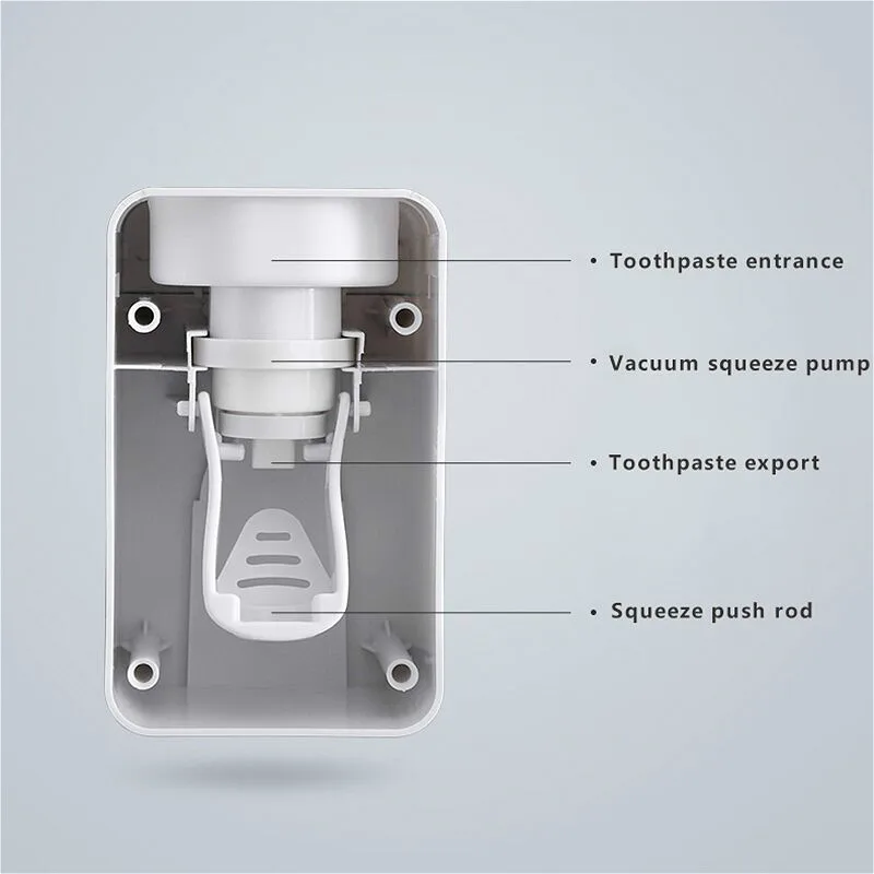 

Automatic Toothpaste Dispenser Dust-proof Toothpaste Squeezer Wall Mount Toothbrush Holder Practical Bathroom Accessories Sets