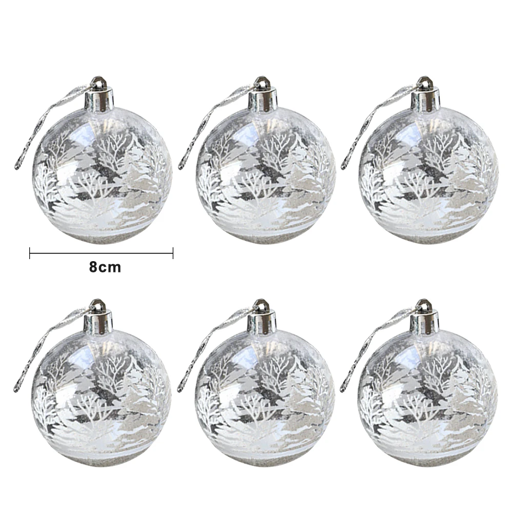 

6Pcs Transparent Tennis Chidren Practice Sponge Tennis Balls Snow Pendants for Xmas Decor Christmas Tree Home Drop Ornaments 2