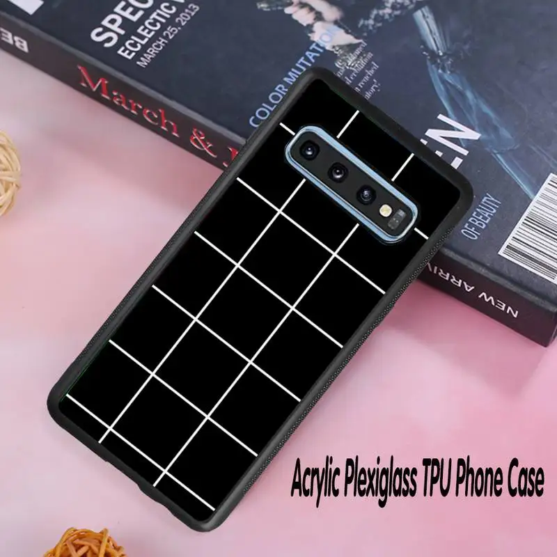 

lattice Checkerboard Plaid Checked Phone Case Acrylic Plexiglass TPU For Samsung Galaxy S8 S9 S10 s10e S20 PLUS ULTRA S6edge