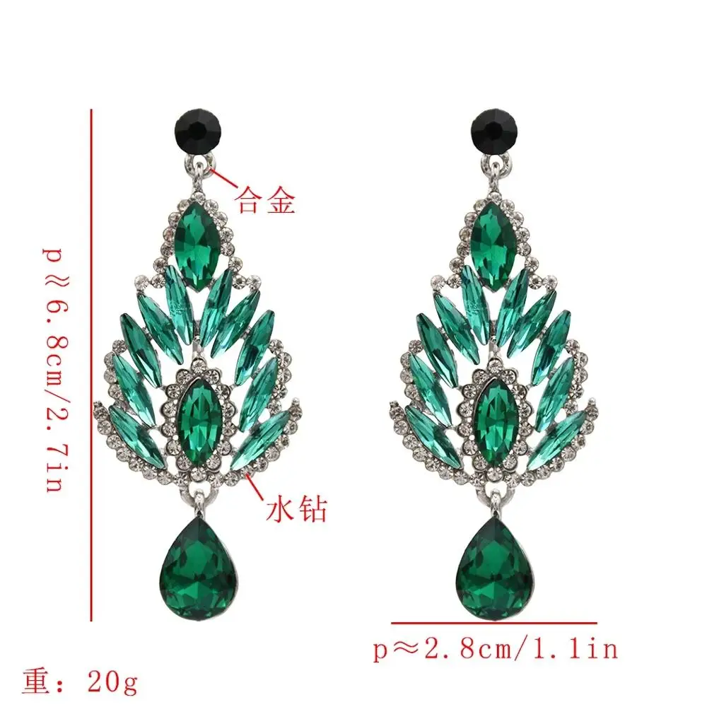 Черные хрустальные серьги Стразы золотого цвета для девушек свадьбы невесты