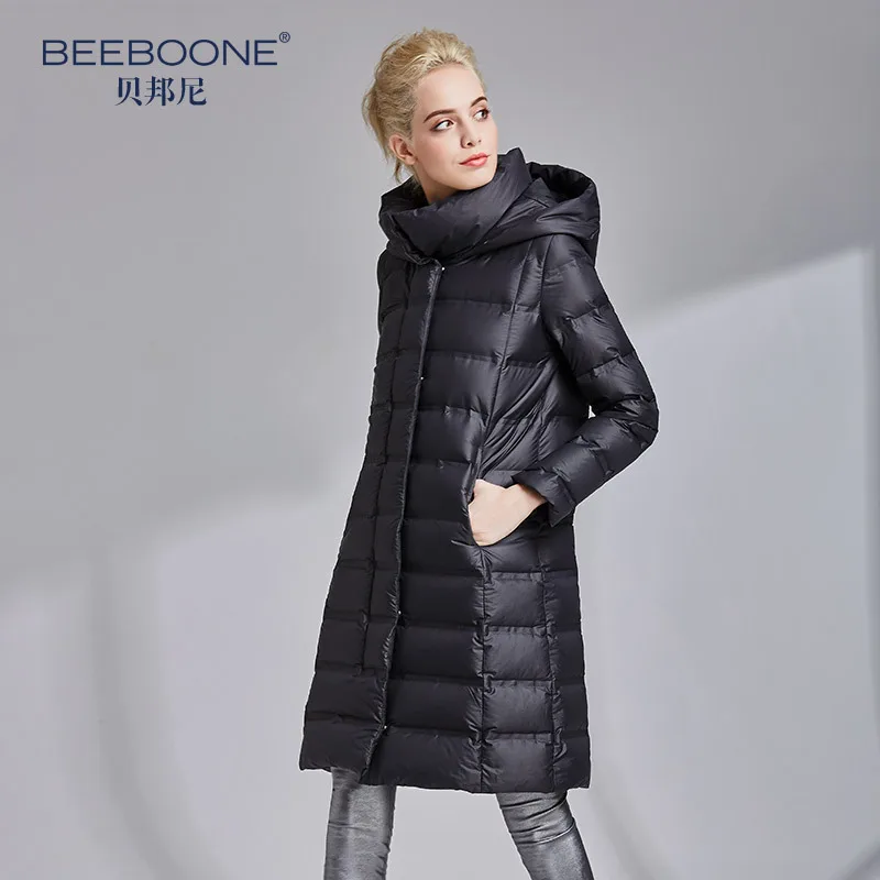 Осенне-зимняя новая стильная пуховая куртка средней длины с капюшоном e rong fu