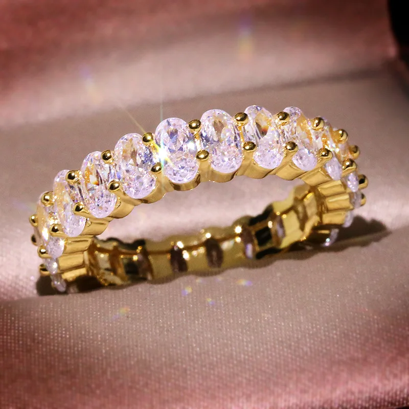 Роскошное кольцо Eternity Promise AAAAA cz обручальное кольца для женщин ювелирные изделия