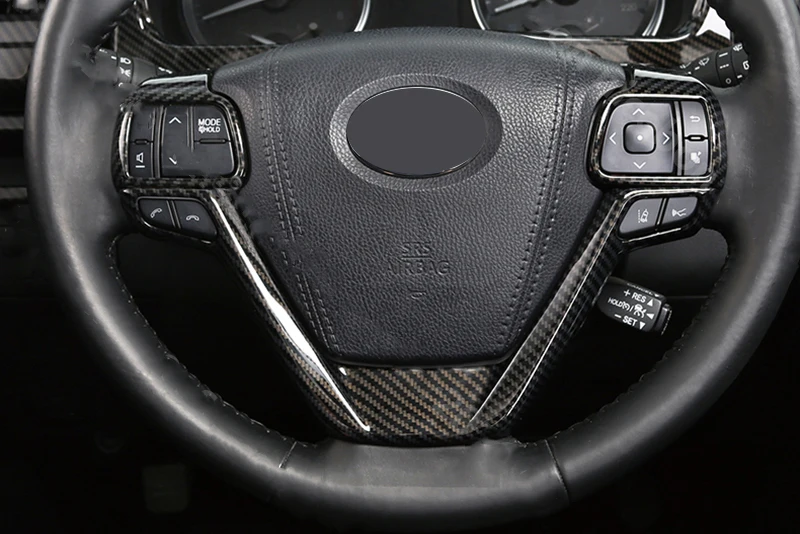 

1 Set Carbon Fiber Style Car Steering Wheel Frame Trim Fit For Toyota Highlander Kluger 2014 2015 2016 2017 2018 2019