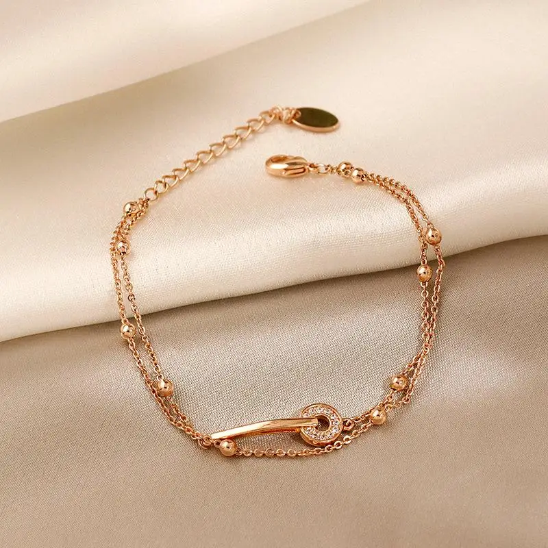 

XIAOBOACC Korean Fashion Gold-Plated Bracelet for Women INS Niche Design Sense Bangles 2021 New Trend Jewelry