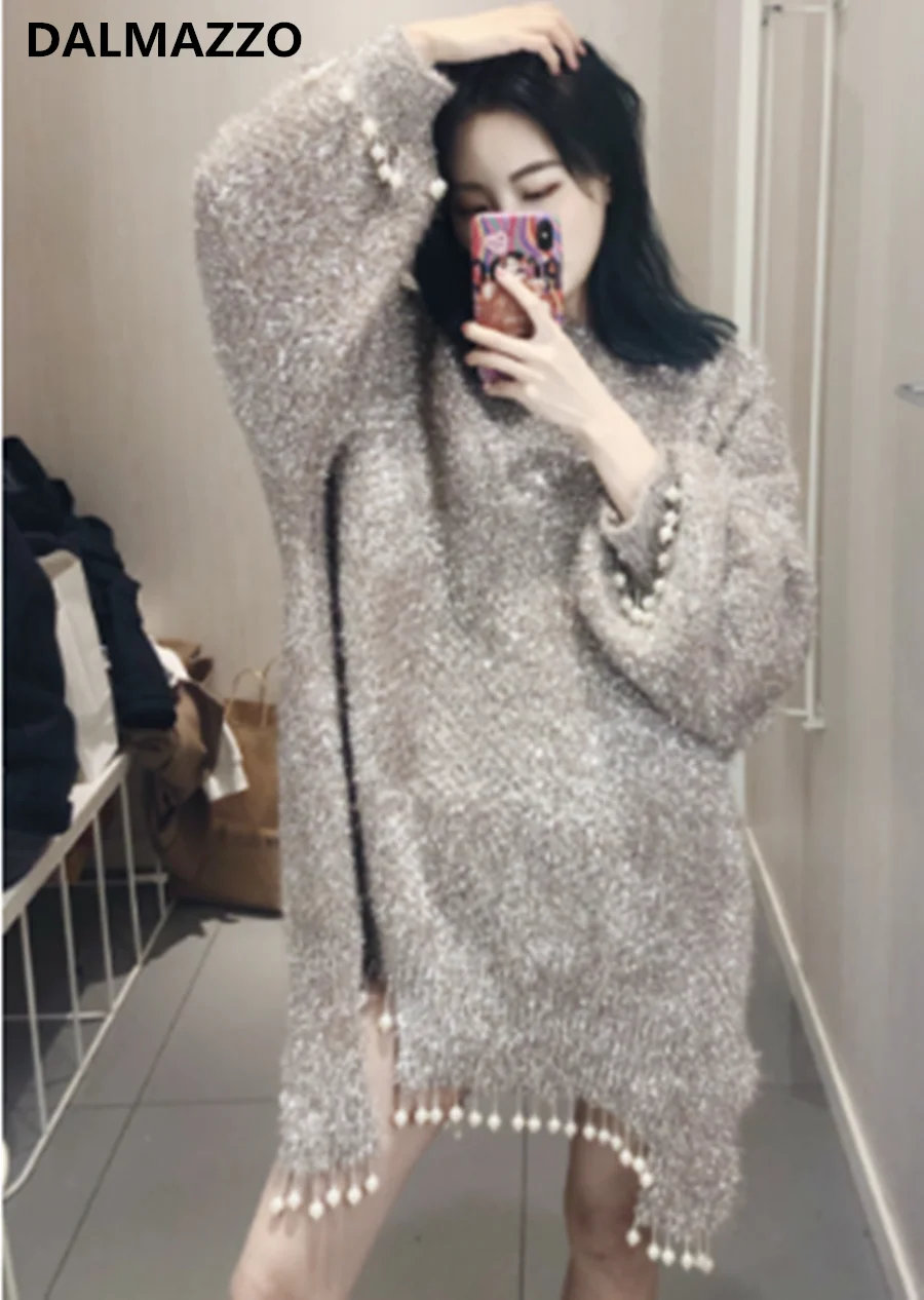 Женский свитер с бусинами и кисточками от ветра топы новинка 2020 зимние женские