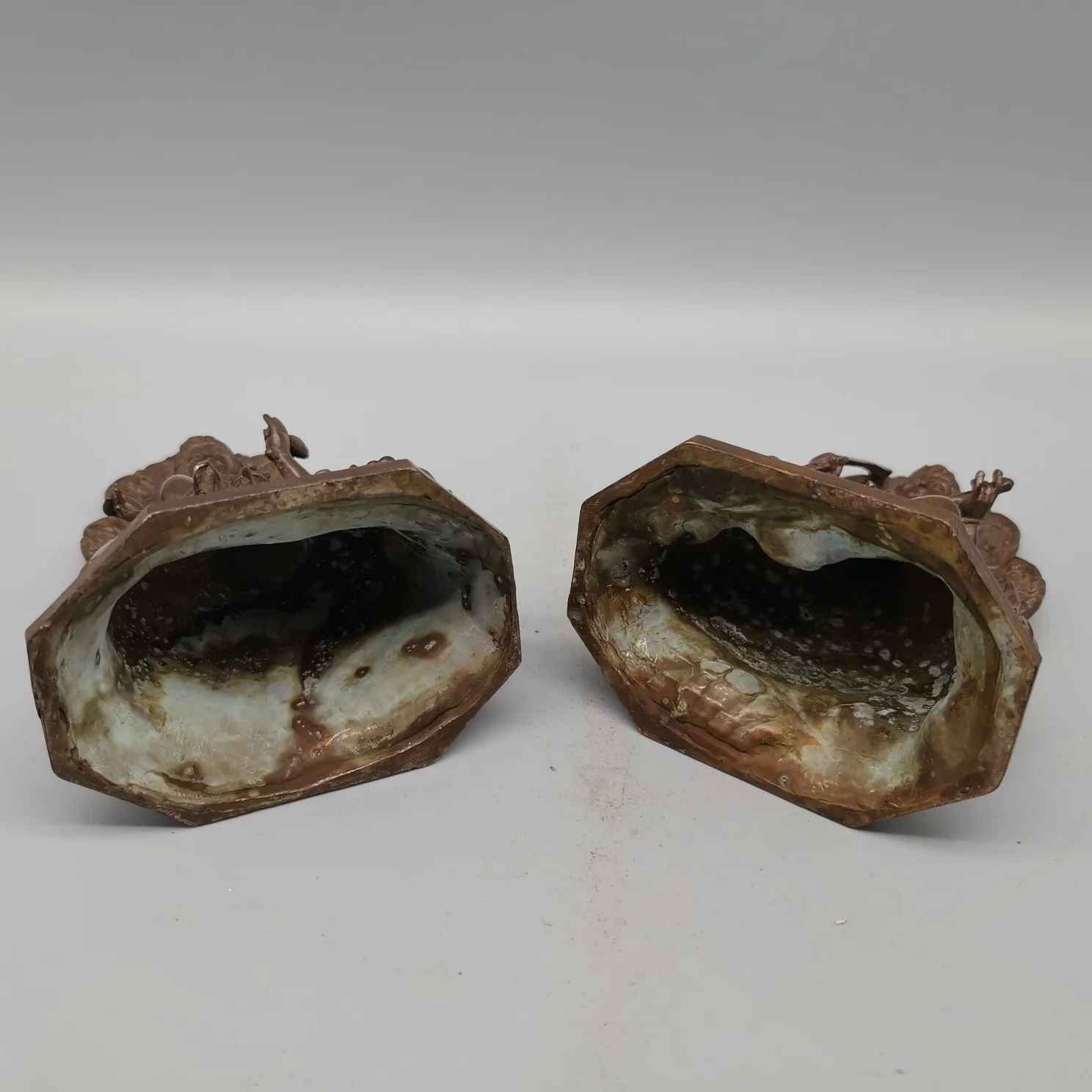 

China Tibetan Buddhism Handmade Manjusri Bodhisattva Samantabhadra Bodhisattva Decorations Carving Crafts Pair Statue Auspicious