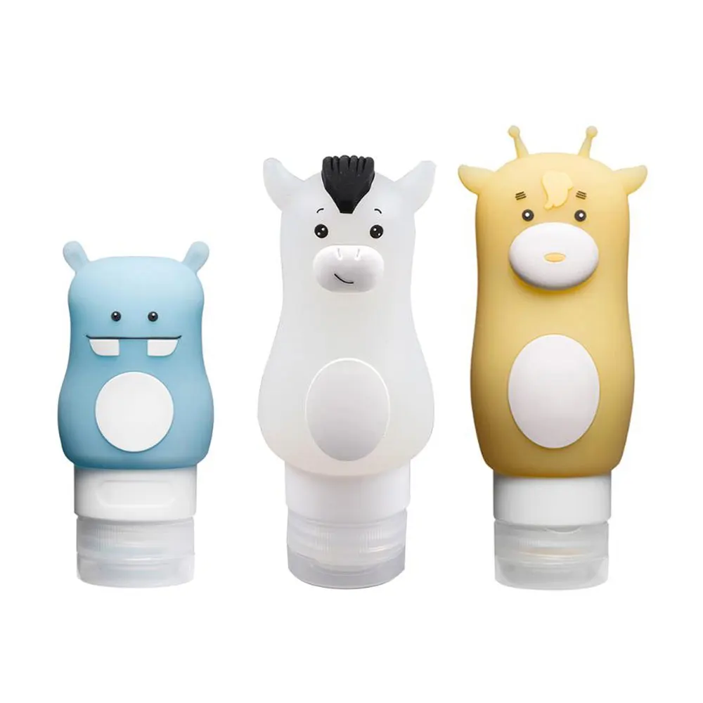 Пустые Милые силиконовые многоразовые бутылки для путешествий пресс F/лосьон