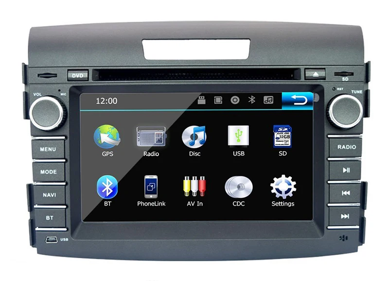 

7" In-Dash Car DVD player with GPS(opt),audio Radio stereo,USB/SD,AUX,BT/TV,Canbus,car multimedia headunit for Honda CR-V 2012