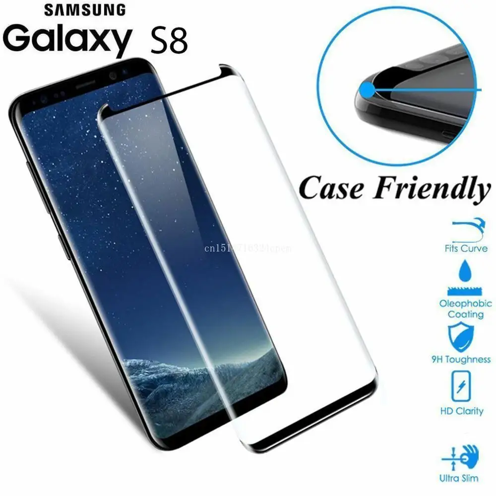 Закаленное стекло для защиты экрана полное покрытие Samsung Galaxy S8 S9 Plus защитное