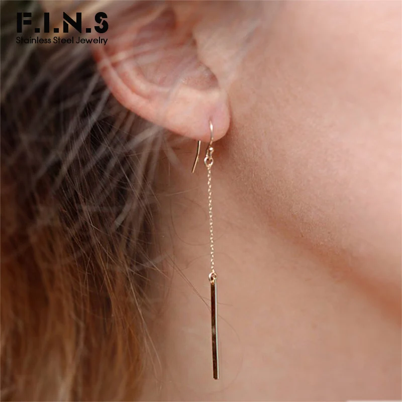 Модные минималистичные длинные женские серьги подвески F.I. S.|Серьги-подвески| |