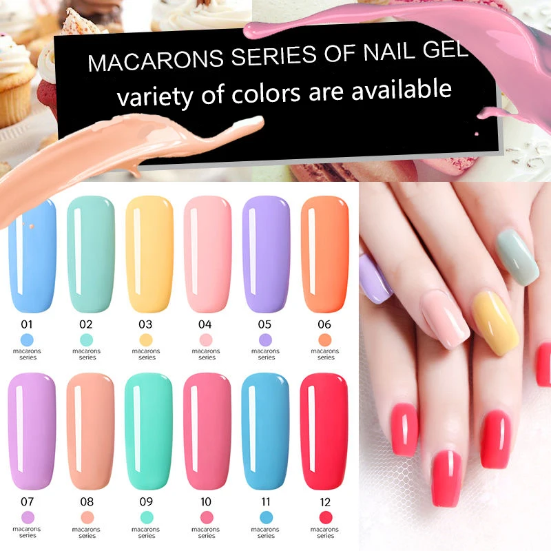 

10 мл Macaron Color s УФ гель лак для ногтей светодиодный маникюрный лак для ногтей отмачиваемый карамельный цвет дизайн ногтей гель лак для маникю...