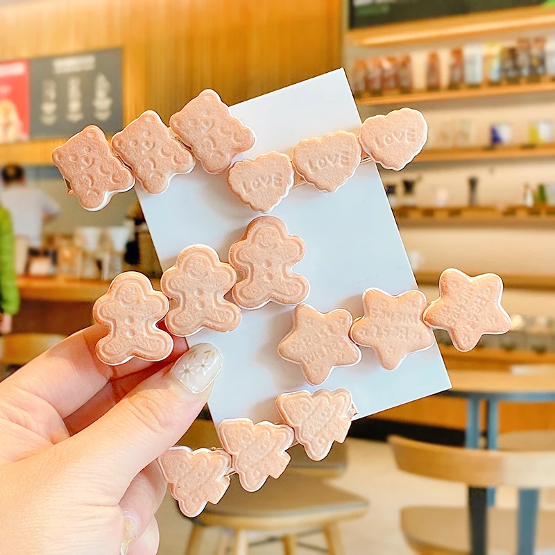 

2021 новые детские милые сплава с принтом медведя, снеговика и звезда дерево в форме сердца украшения заколки для волос для маленьких девочек;...