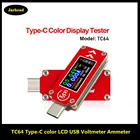 TC64 цветной USB Вольтметр Амперметр с ЖК-дисплеем, измеритель напряжения, измеритель тока, мультиметр, аккумулятор, PD, зарядное устройство, USB Тестер
