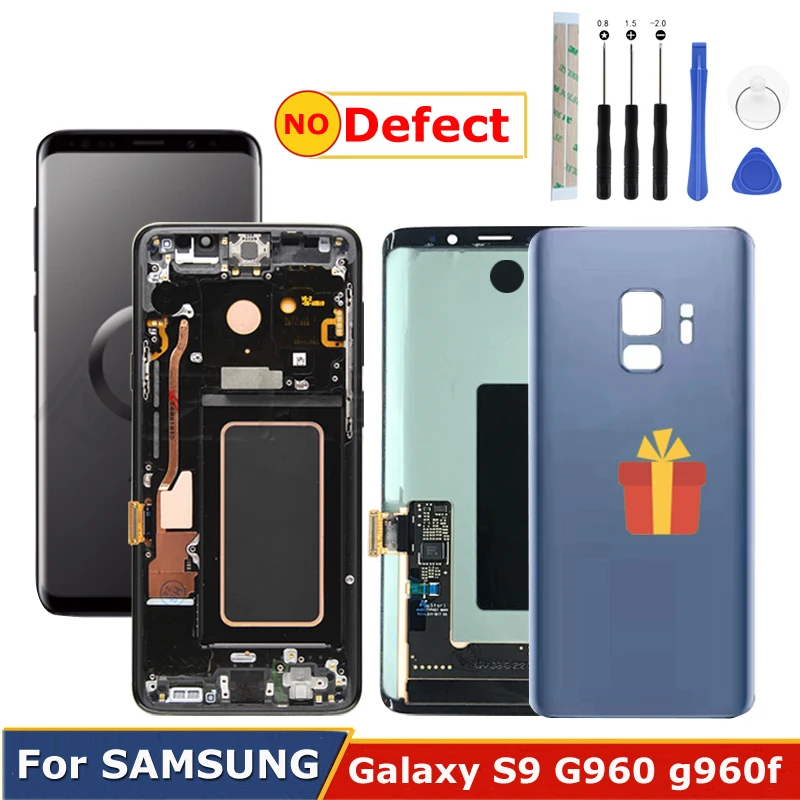 

ЖК-дисплей 5,8 дюйма Amoled G960f для SAMSUNG Galaxy S9, дисплей без дефектов, дигитайзер, сенсорный экран G960 U, задняя крышка аккумулятора, запасные части