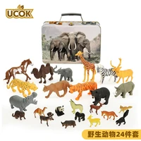 24pcs simulation wild animal model set boxed wild animal childrens cognitive ornaments educational toys gift