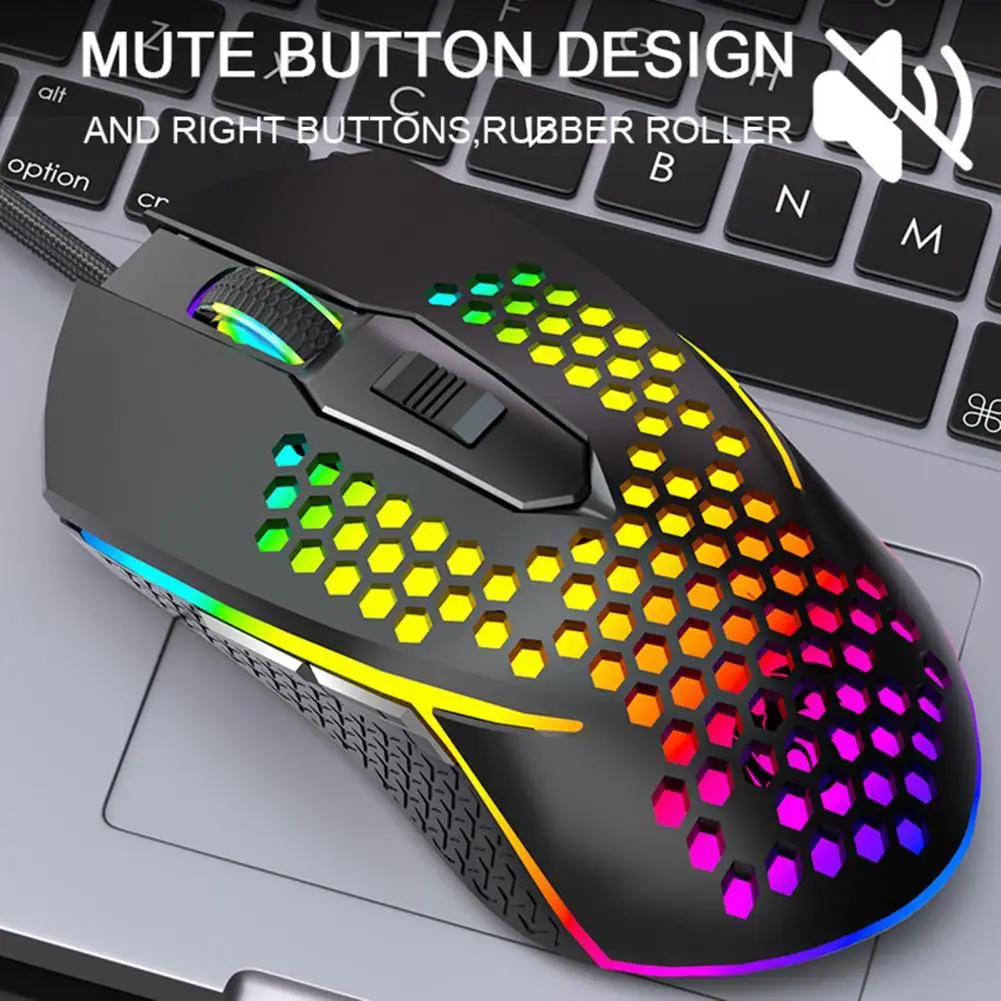 

Plug Play ABS 6400DPI Hollow USB Luminous Computer Mice for Desktop