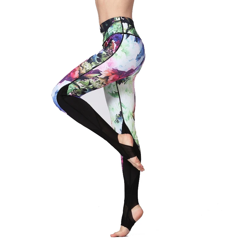 Новинка быстросохнущие спортивные Леггинсы для женщин с принтом шаг на ноге