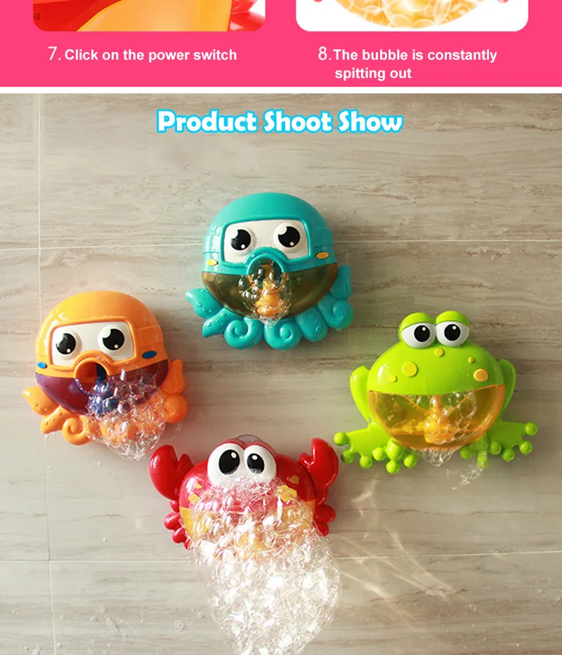 Bubble Краб игрушка для ванны машина Bubble крабы лягушка музыкальная Ванна мыло автоматический пузырь чайник Ванная комната для малышей Малыш игрушка подарок
