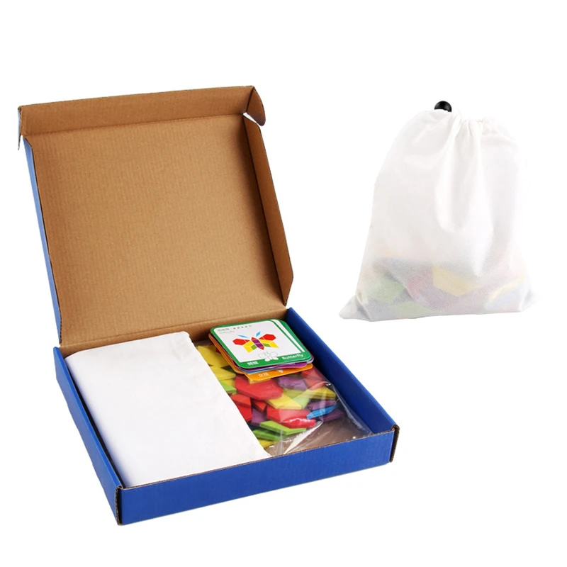 

155pcs Baby Wooden Pattern Animal Jigsaw Puzzle Colorful Tangram Toy Kid Montessori Early Education Sorting Game Toys Child Gift