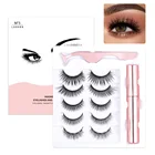 Магнитные ресницы 35 пар, 3D накладные норковые ресницы, многоразовая жидкая подводка для глаз, накладные ресницы и пинцет, набор для макияжа, искусственные ресницы