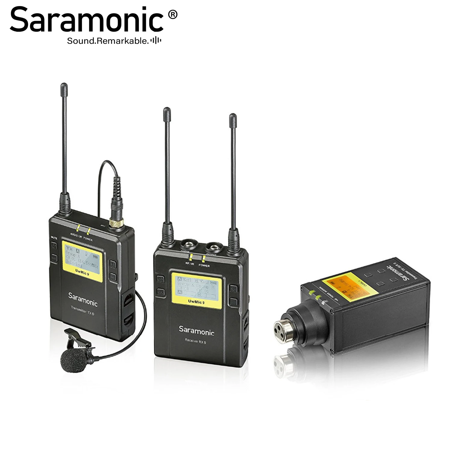 

Беспроводной петличный элемент Saramonic UWMIC9 UHF + стандартная микрофонная система с передатчиком Bodypack + микрофон Lav, штепсельный блок XLR
